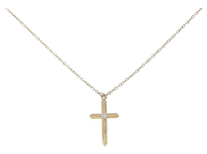 Autre Marque Collana a Croce con Diamanti Au750