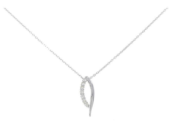 Autre Marque K10 Weißgold Diamant-Halskette