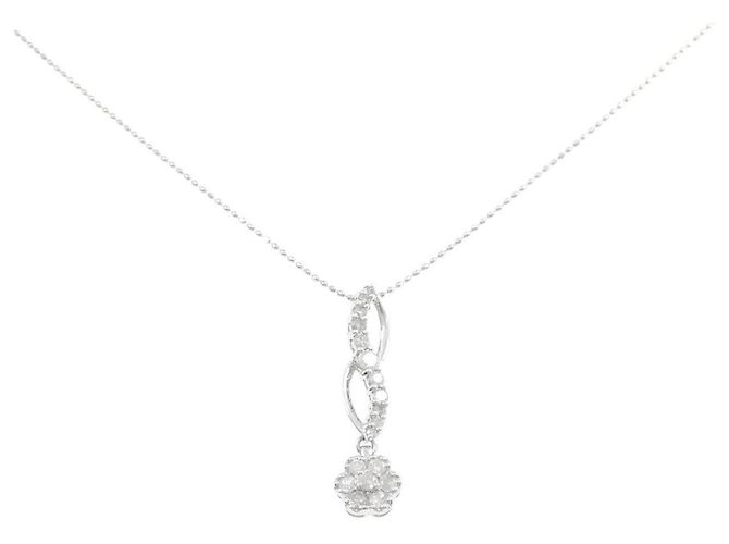 Autre Marque Collana in oro bianco Pt900 Au750 e diamanti