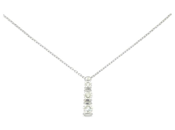 Autre Marque Colar de ouro branco Au750 e diamantes