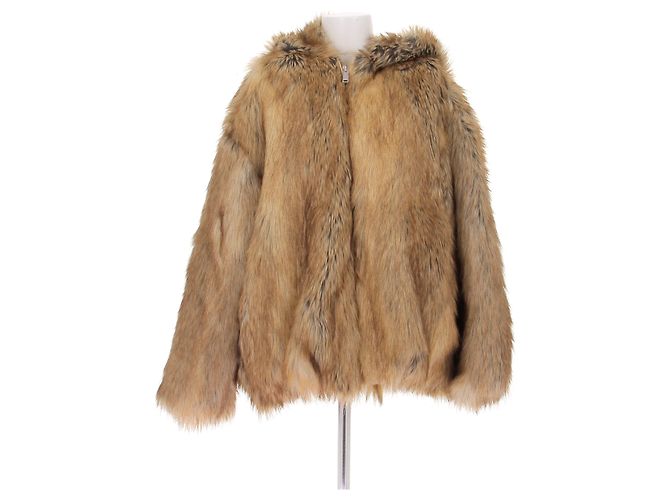 Autre Marque Brauner Kunstpelzjacke