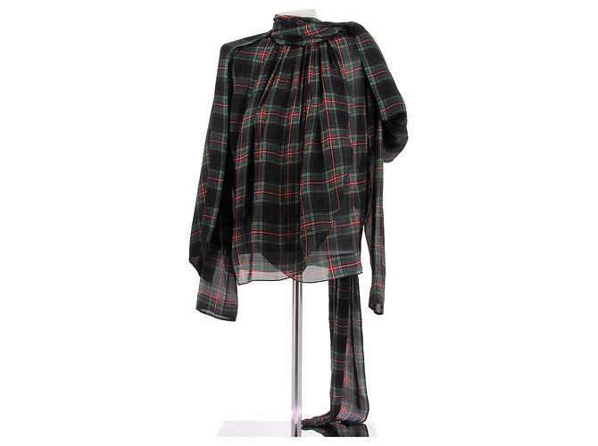 Autre Marque Blusa in seta a quadri
