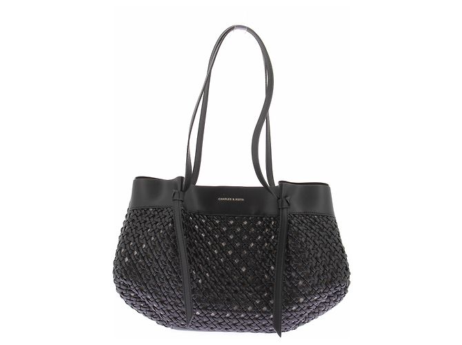 Autre Marque Borsa tote intrecciata "Calla" nera