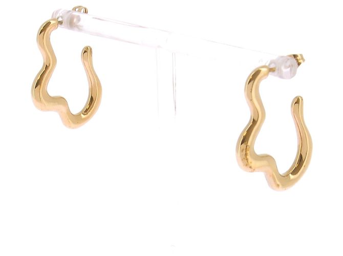 Autre Marque Goldfarbene Ohrringe mit geometrischem Muster