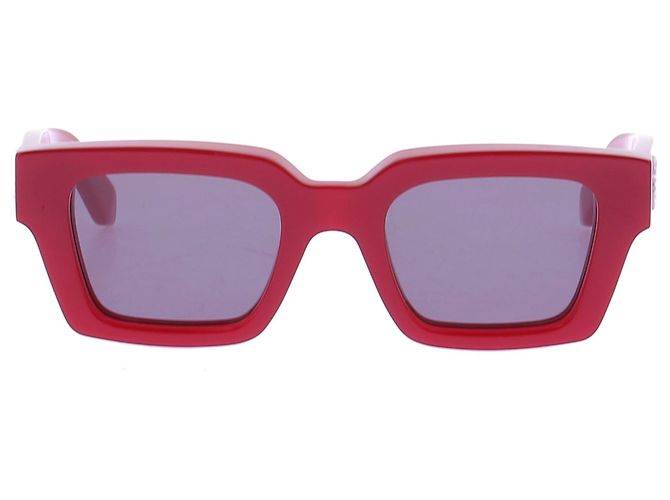 Off White Occhiali da sole rettangolari bordeaux