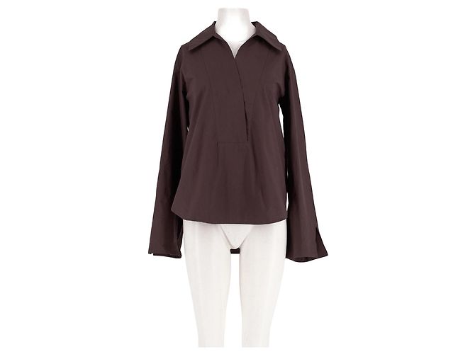 SéZane Camisa de algodón marrón