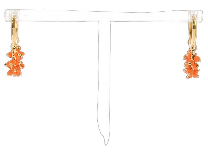Autre Marque Brincos de pérolas laranja
