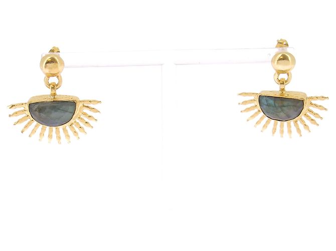 Autre Marque Goldene Sonnen-Ohrringe