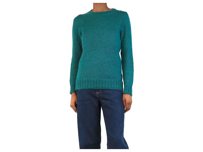 Gucci Vintage Mohair-Strickpullover in Grün - Größe S