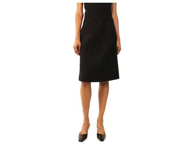 Prada Falda midi entallada negra - size UK 8