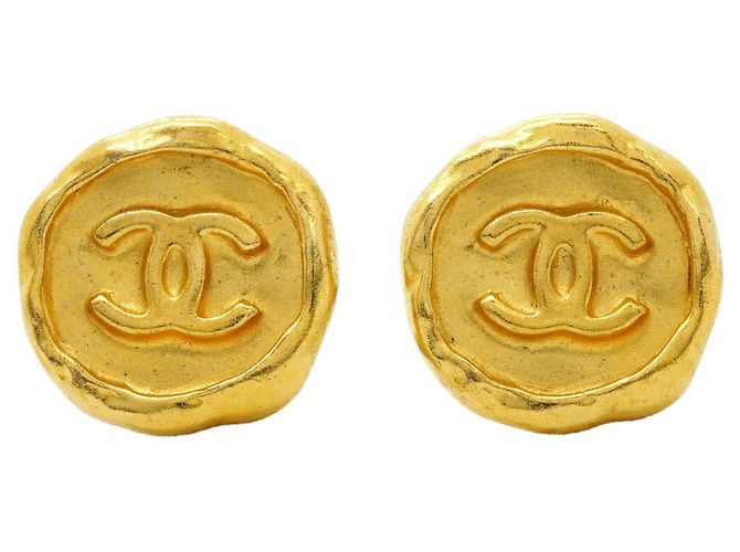 Pendientes de clip Chanel Gold