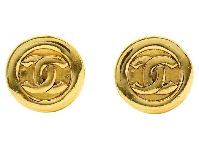Boucles d'oreilles clips Chanel en plaqué or