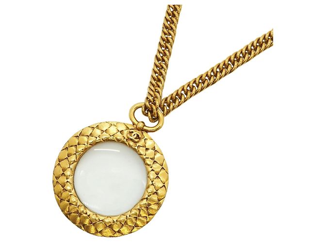 Collar Chanel chapado en oro con logo Coco Mark