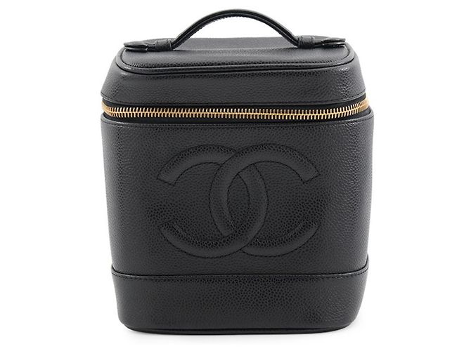Sac Vanity Chanel en cuir Caviar noir