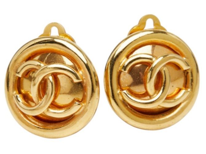 Boucles d'oreilles clips rondes Chanel Coco Mark