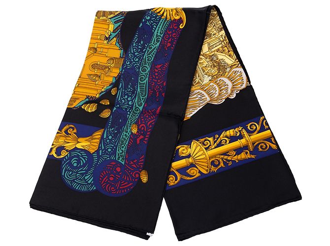 Foulard di seta Hermès LAtlantide Nero 90