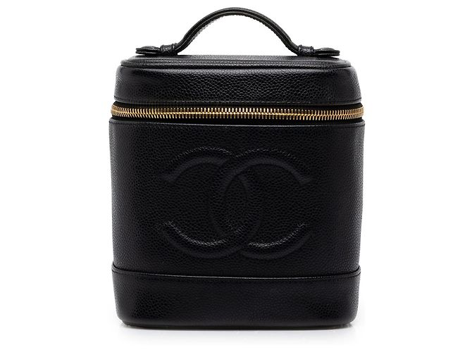 Bolsa Vanity Chanel Black CC Caviar