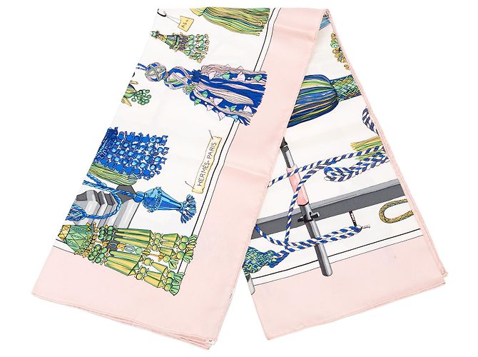 Lenço de seda Hermès White Passementerie 90