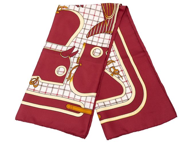 Hermès Red Camails Silk Scarf