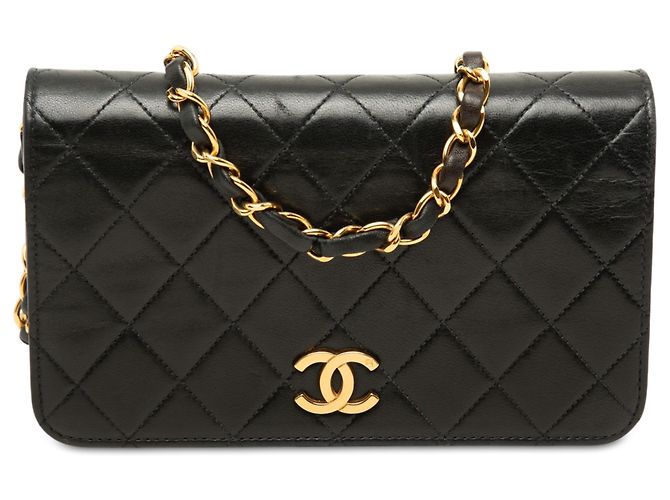 Chanel Black Mini CC Quilted Lambskin Full Flap