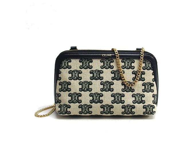 Céline Bolsa de Mão Celine Triomphe All-Over Chain