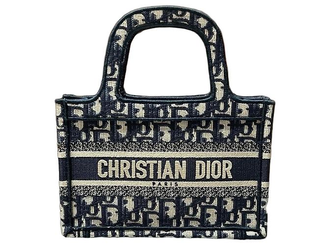 Dior Book Tote Mini Blue Oblique Canvas Handtasche