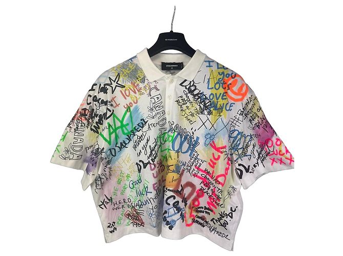 DSQUARED2 Polo-Shirt mit Graffiti-Print