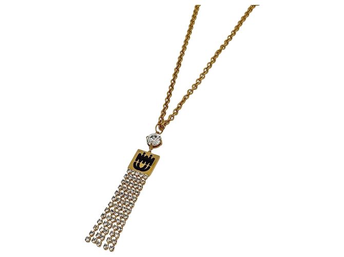 Collar largo Miu Miu Logo con cristales