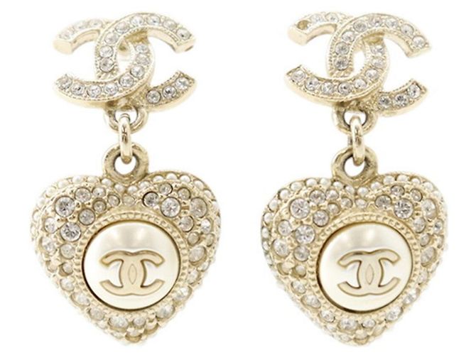 Orecchini Chanel cuore strass