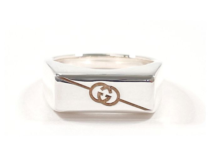GUCCI Diagonal Interlocking G Band Ring