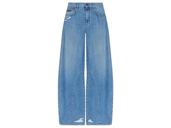 Dolce & Gabbana Jeans wide-leg blu cotone