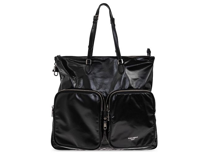 Sac shopper en cuir noir Dolce & Gabbana