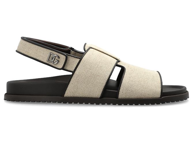 Dolce & Gabbana Beige Logo Sandals