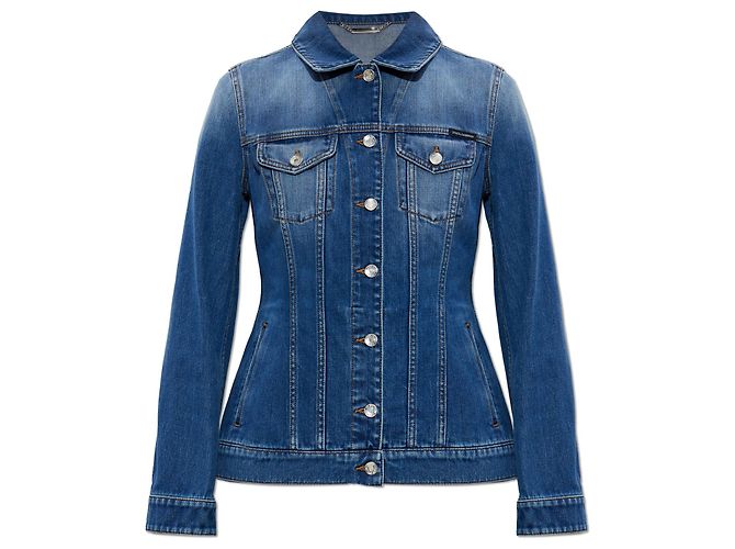 Dolce & Gabbana Giacca di jeans blu in cotone