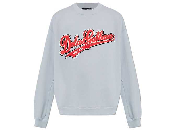 Dolce & Gabbana Logo Sweatshirt Grey Cotton