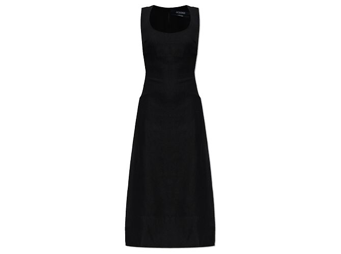 Jacquemus Tablier Kleid schwarz Leinen