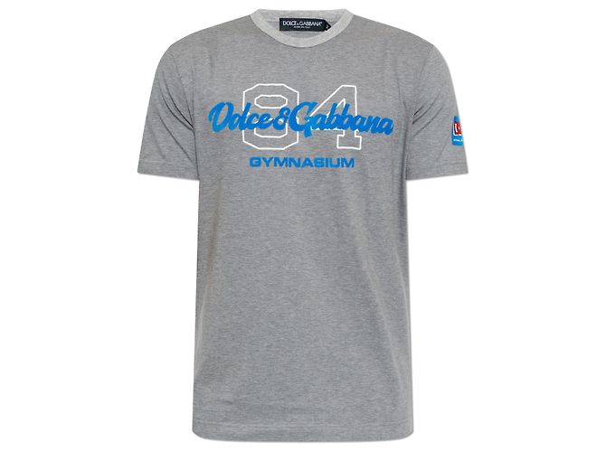 Camiseta de algodón con estampado Dolce & Gabbana Gris