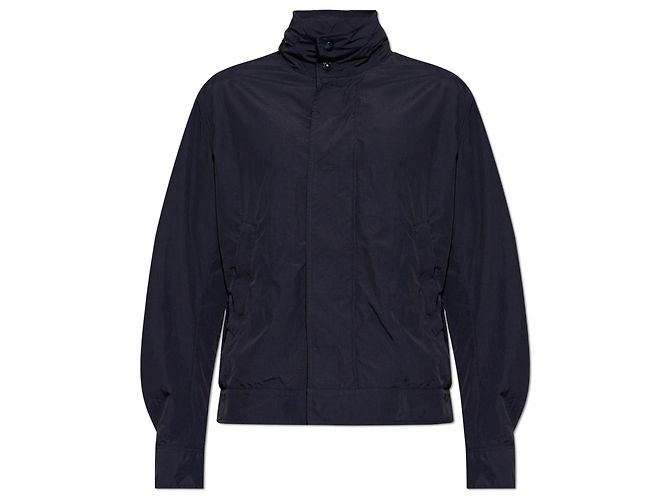 Giacca blu navy con logo Dolce & Gabbana in poliammide
