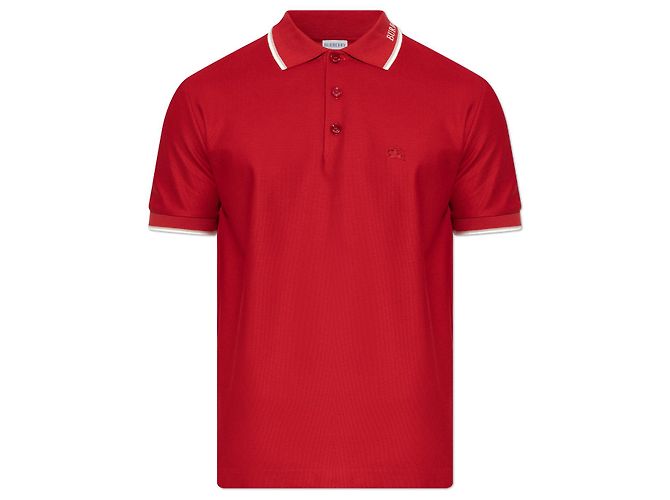 Polo Burberry Evan Cuff Rojo de Algodón