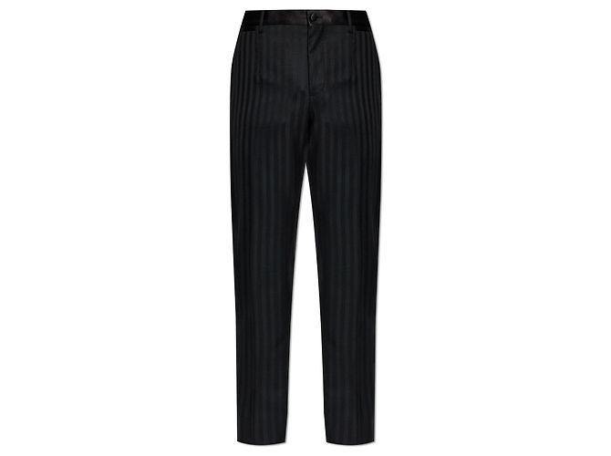 Dolce & Gabbana Calças riscadas de cetim