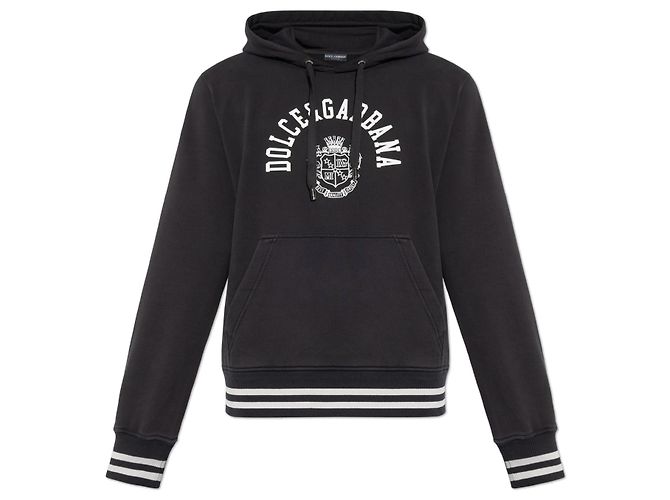 Dolce & Gabbana Hoodie Schwarz Baumwolle