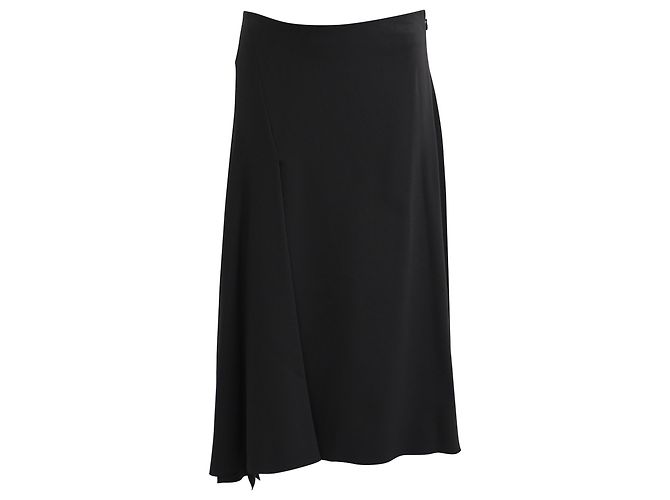 Edge Céline Celine Midi-Rock mit Seitenschlitz aus schwarzer Viskose