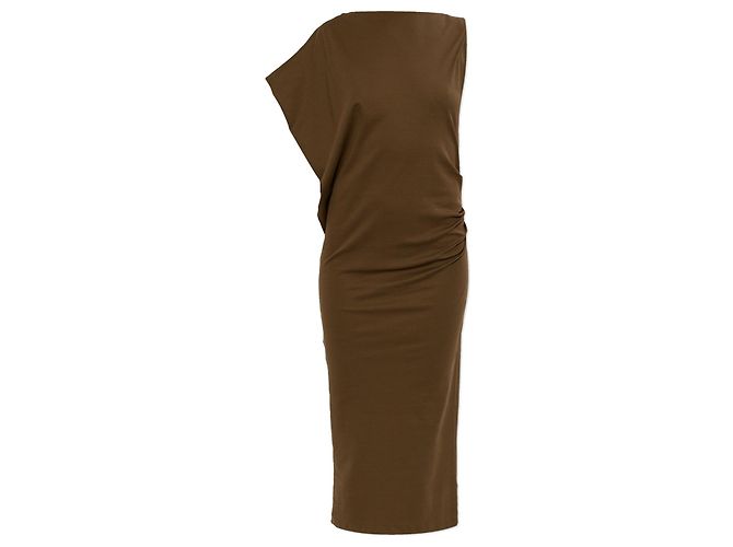 Vestido Jacquemus Drap castanho algodão seda