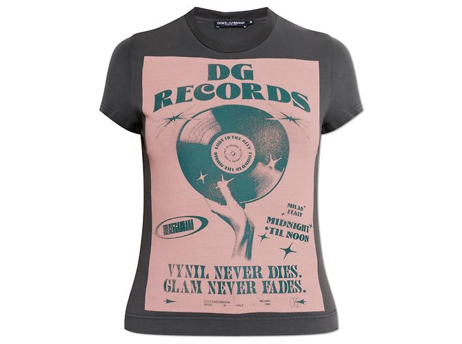 Camiseta de algodón con estampado Dolce & Gabbana Gris
