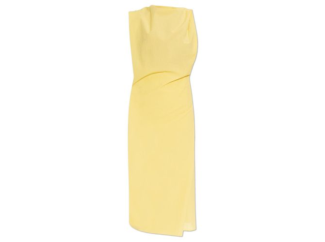 Vestido midi sin mangas amarillo de algodón Jacquemus