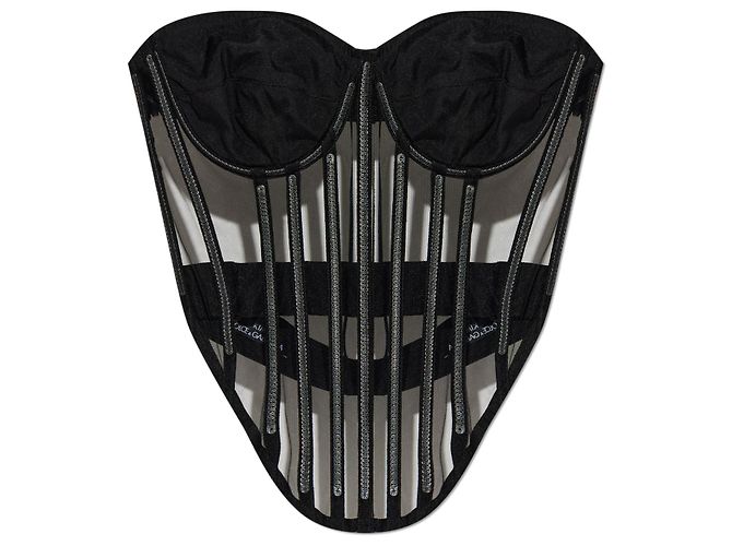 Dolce & Gabbana Black Mesh Bustier Backless Top