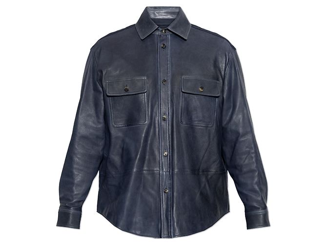 Loewe Pocket Jacket Blue Leather