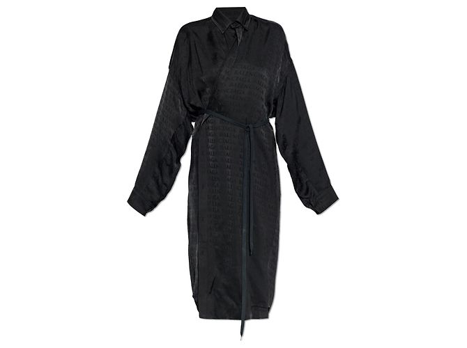 Everyday Balenciaga Monogramm-Kleid aus Viskose Schwarz