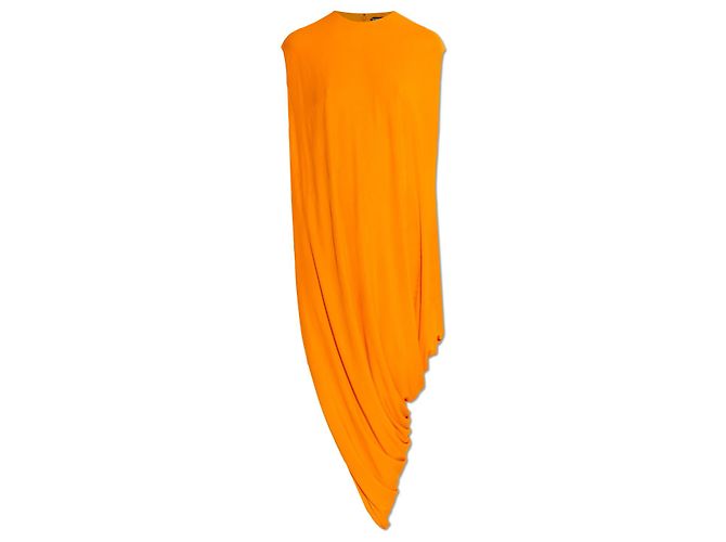 Top assimétrico Tom Ford em viscose laranja