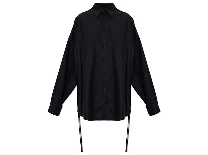 Camisa Balenciaga oversized de algodão preta